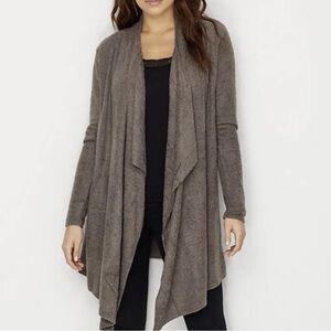 Barefoot Dreams Bamboo Chic Lite Taupe Open Front Cardigan